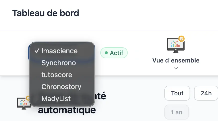 Gestion multi-sites - Basculez entre vos sites en un clic