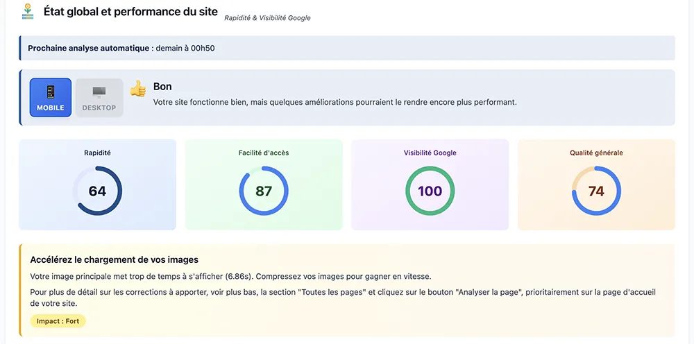 Analyse de santé - Diagnostic complet de votre site